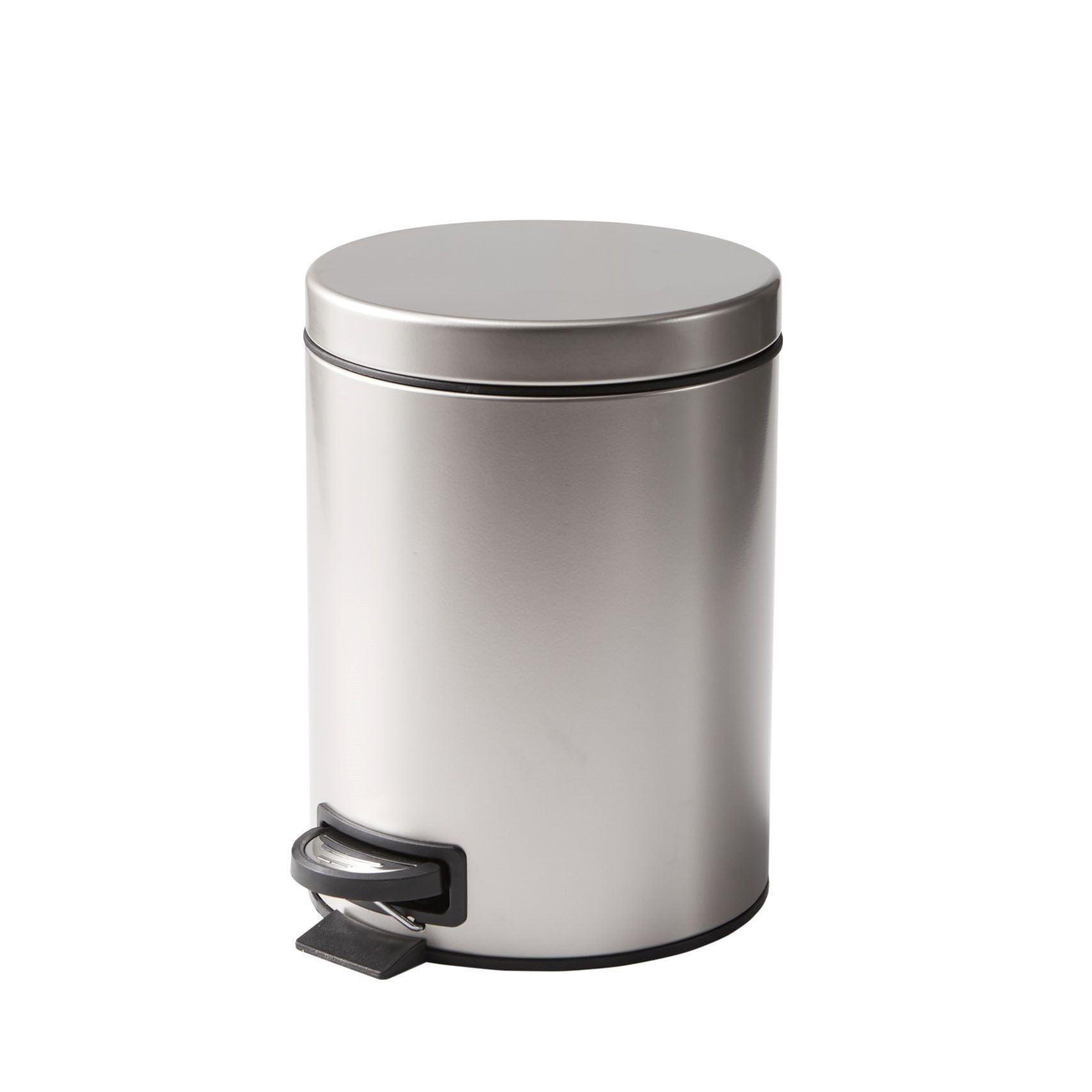 Better Homes & Gardens Satin Nickel 1.3-Gallon Metal Bathroom Waste Basket - ClubOn