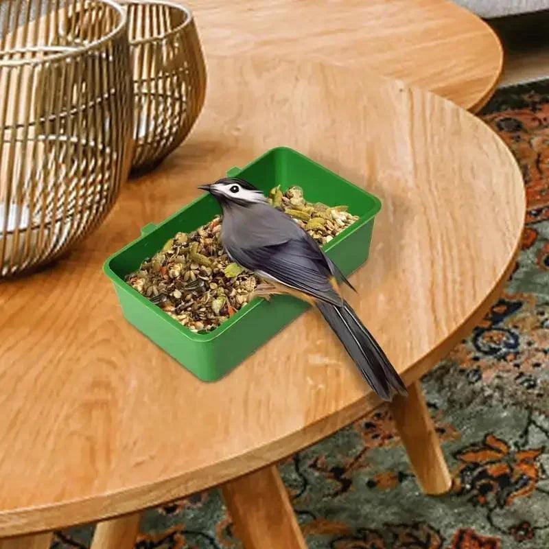 Bird Bath Tub for Parrot Cage – Small Bird Bathing Box & Feeder Accessory - ClubOn