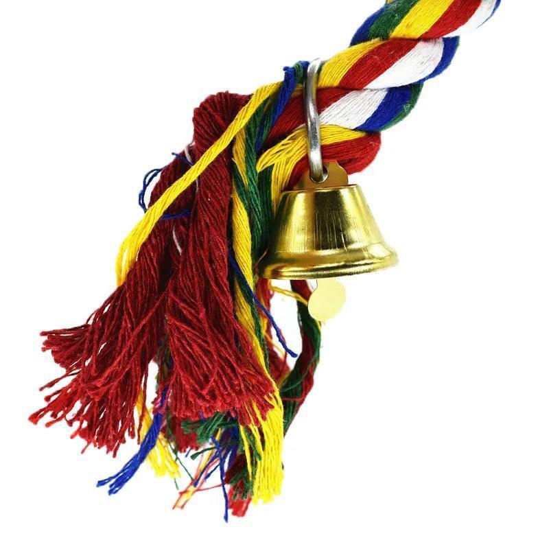 Parrot Climbing Rope Birdcage Toy – Cotton Rope Swivel Ladder for Training & Chewing - ClubOn