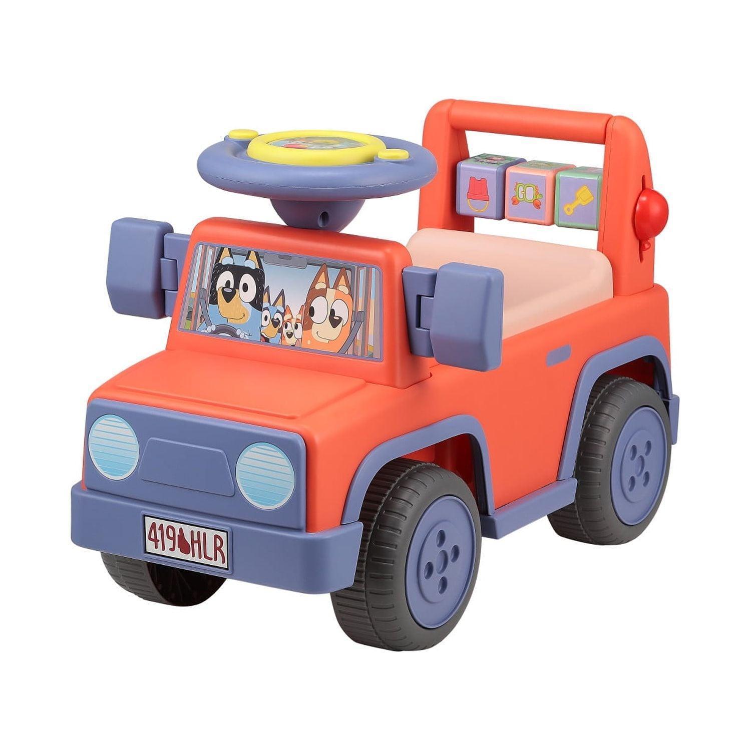 Bluey Licensed Interactive Ride-On Push Car for Boys & Girls, Foot-to-Floor, Ages 1-3 – Orange - ClubOn