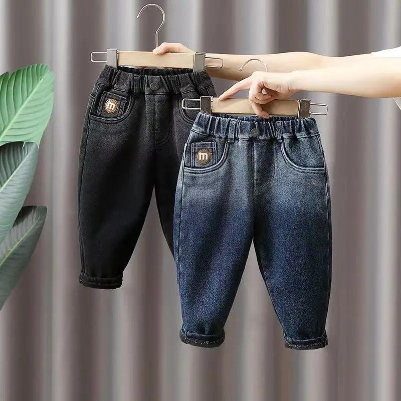 Boys' Velvet Winter Jeans - Stylish & Cozy for Ages 2-7 - ClubOn