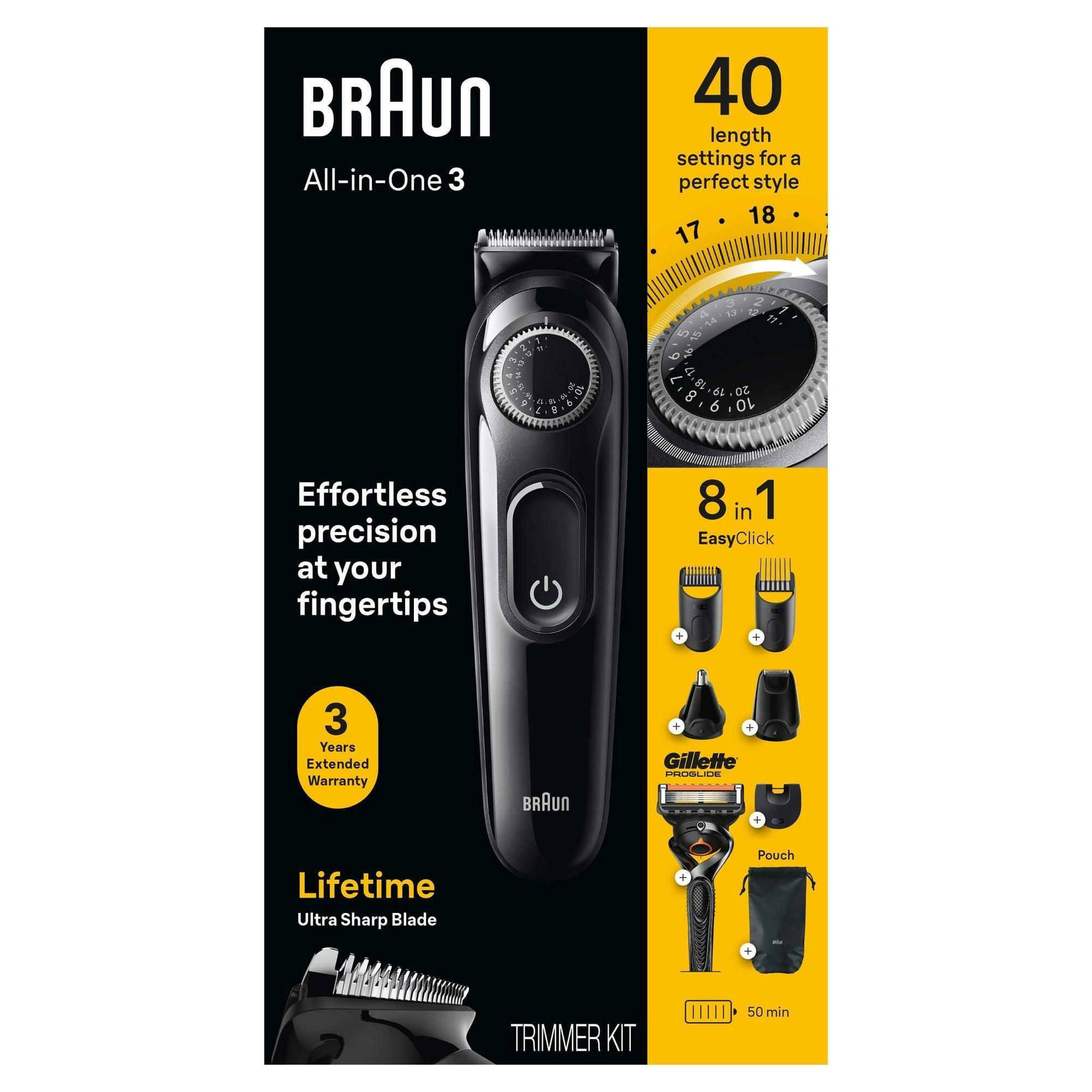 Braun Series 3 3470 All-in-One 7-in-1 Electric Grooming Kit with Beard Trimmer for Men - ClubOn