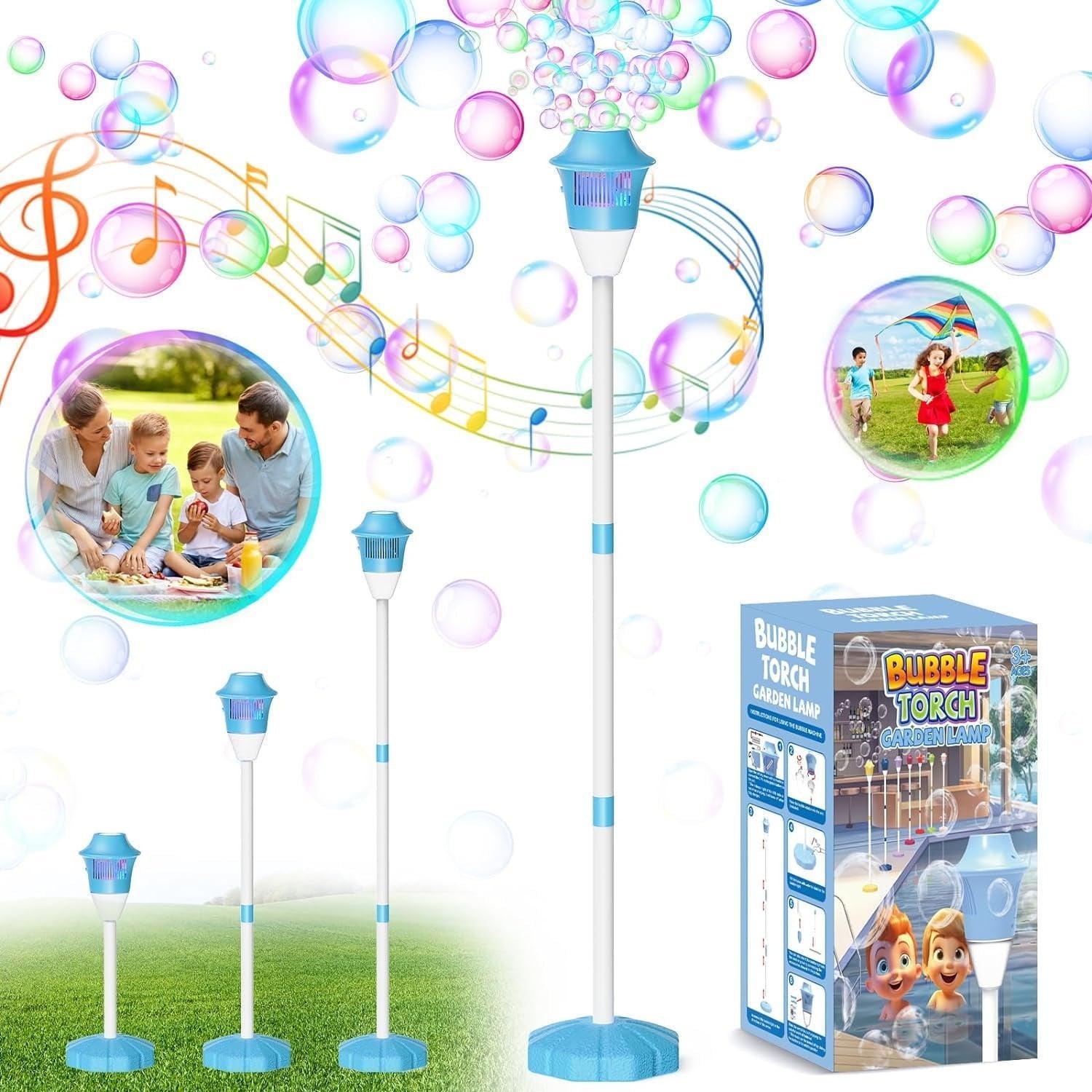 Bubble Machine for Kids – 2024 Upgrade Musical Garden Lamp with LED Lights, Adjustable Height, Outdoor Bubble Maker for Summer Fun - ClubOn