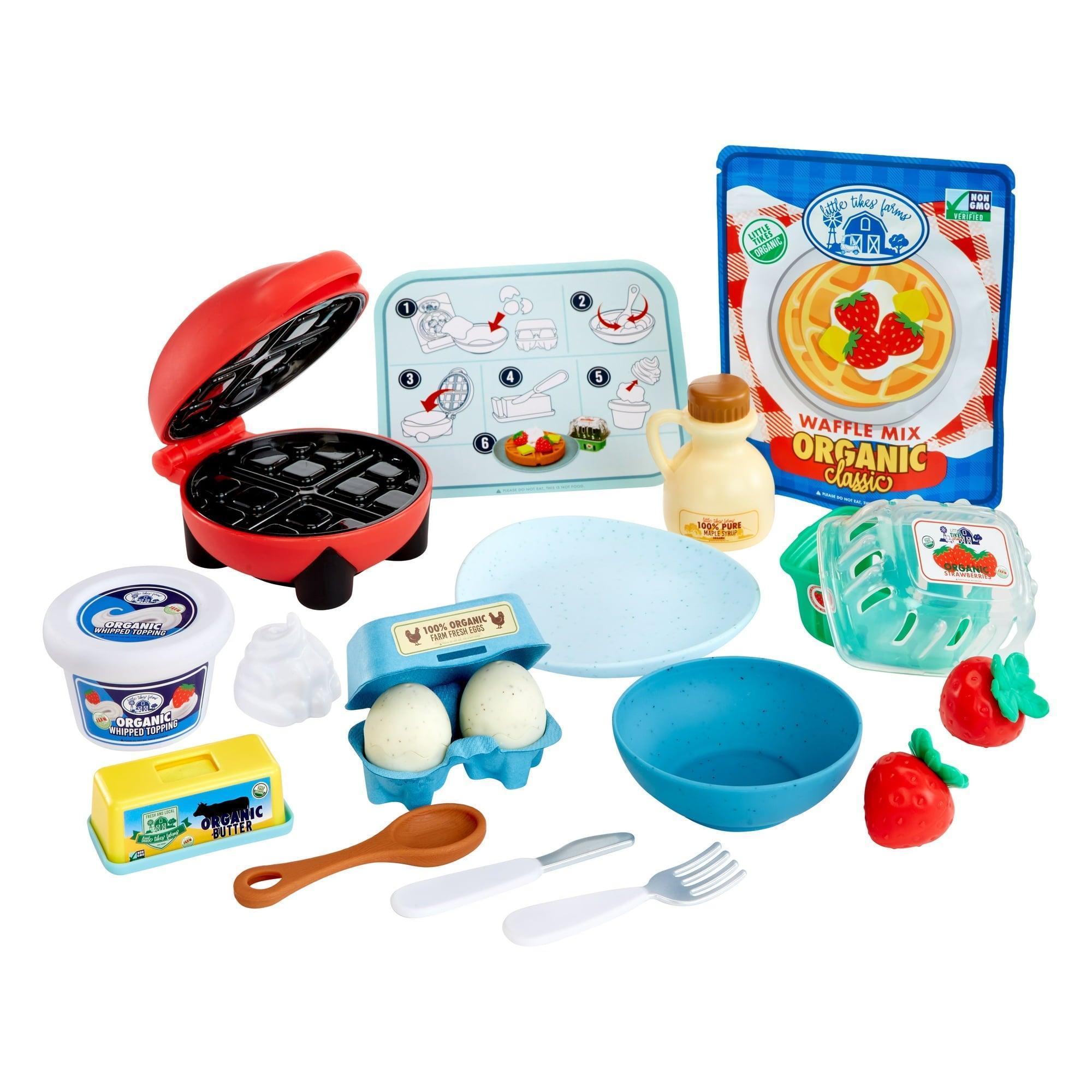 Little Tikes Creative Chefs Waffle Kit with Make-It Mix Play Sand, 18 Accessories, Ages 3+ - ClubOn