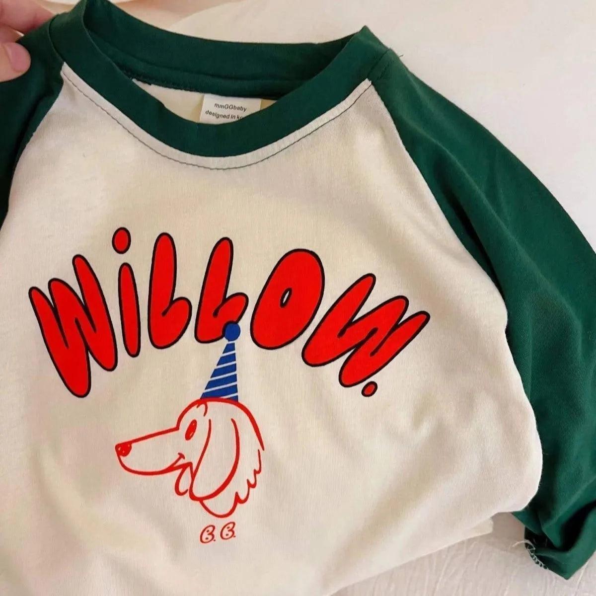 Cartoon Spliced Long Sleeve T-Shirt for Kids - Autumn Casual Top - ClubOn