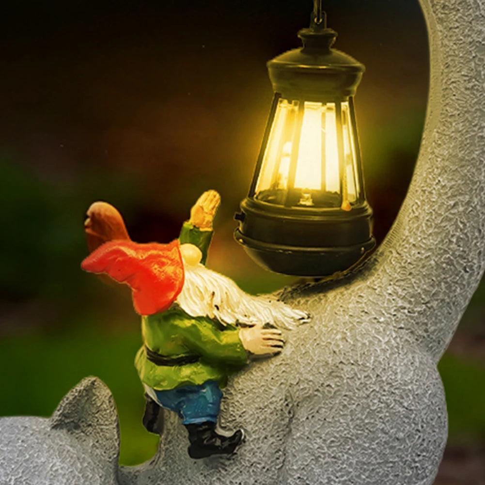 Solar Cat Statue with LED Light – Outdoor Garden Sculpture - ClubOn