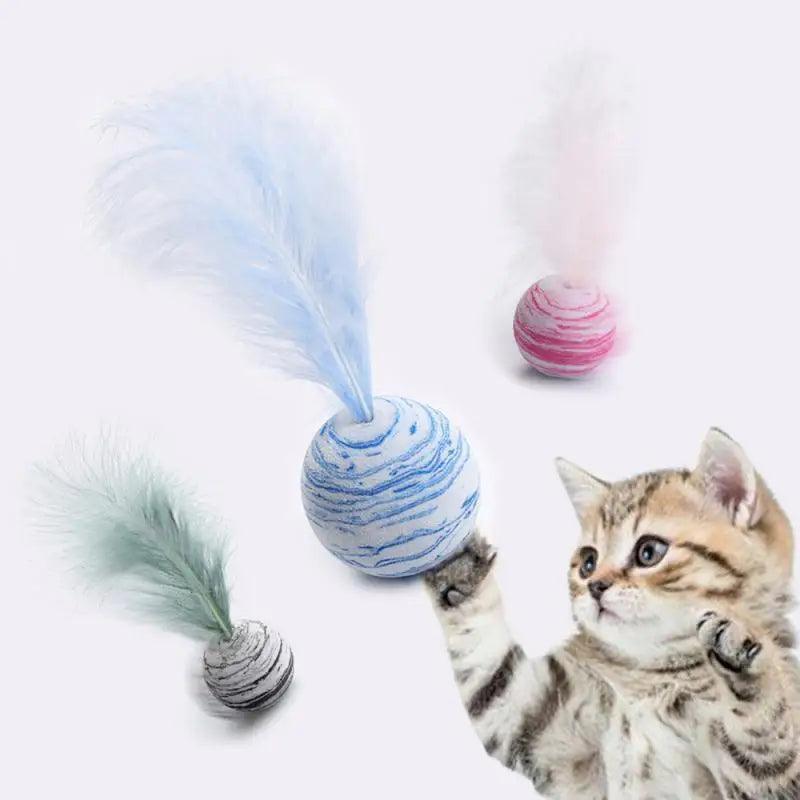 Interactive Star Ball & Feather Cat Toy - ClubOn