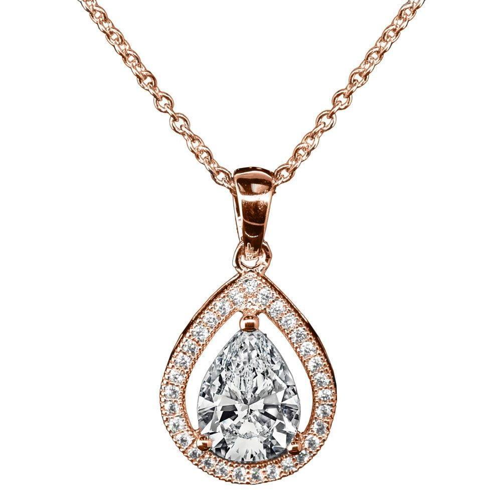 Cate & Chloe Isabel Pendant Necklace - 18k Gold Plated, Teardrop Design - ClubOn