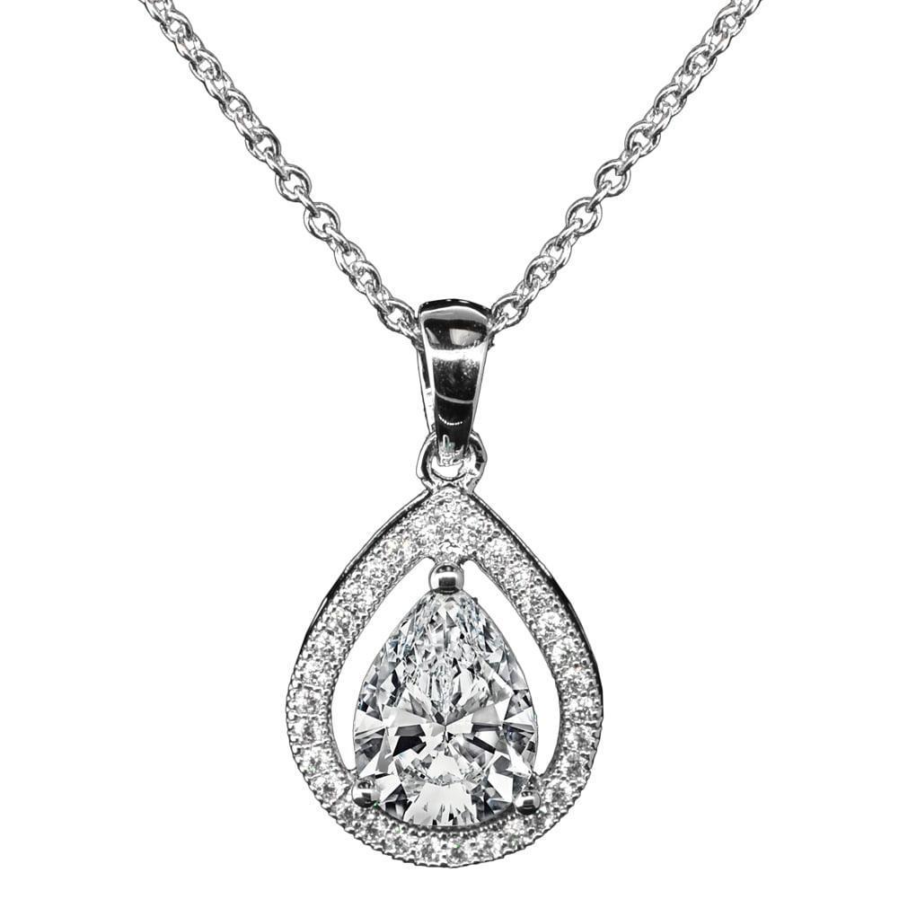 Cate & Chloe Isabel Pendant Necklace - 18k Gold Plated, Teardrop Design - ClubOn
