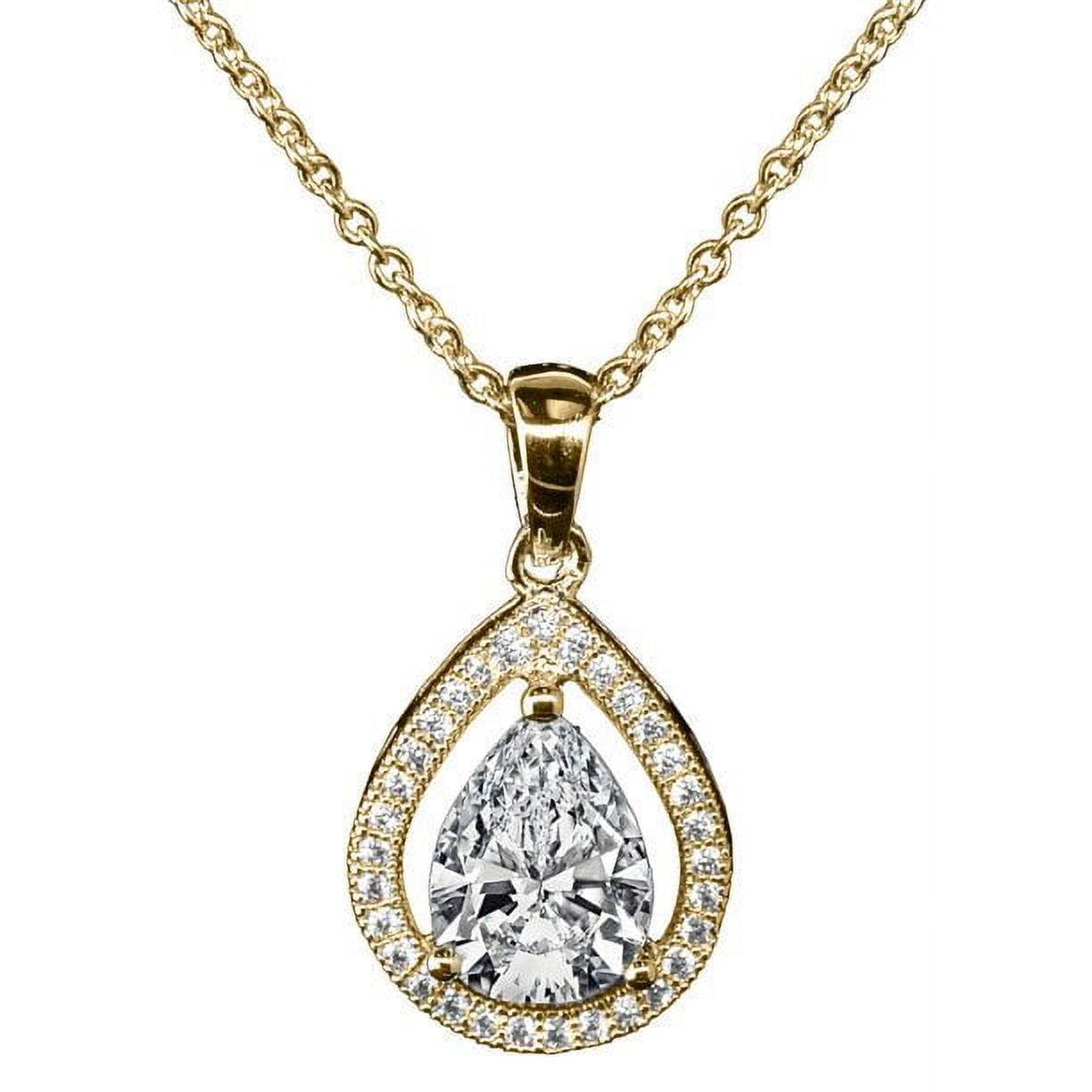 Cate & Chloe Isabel Pendant Necklace - 18k Gold Plated, Teardrop Design - ClubOn