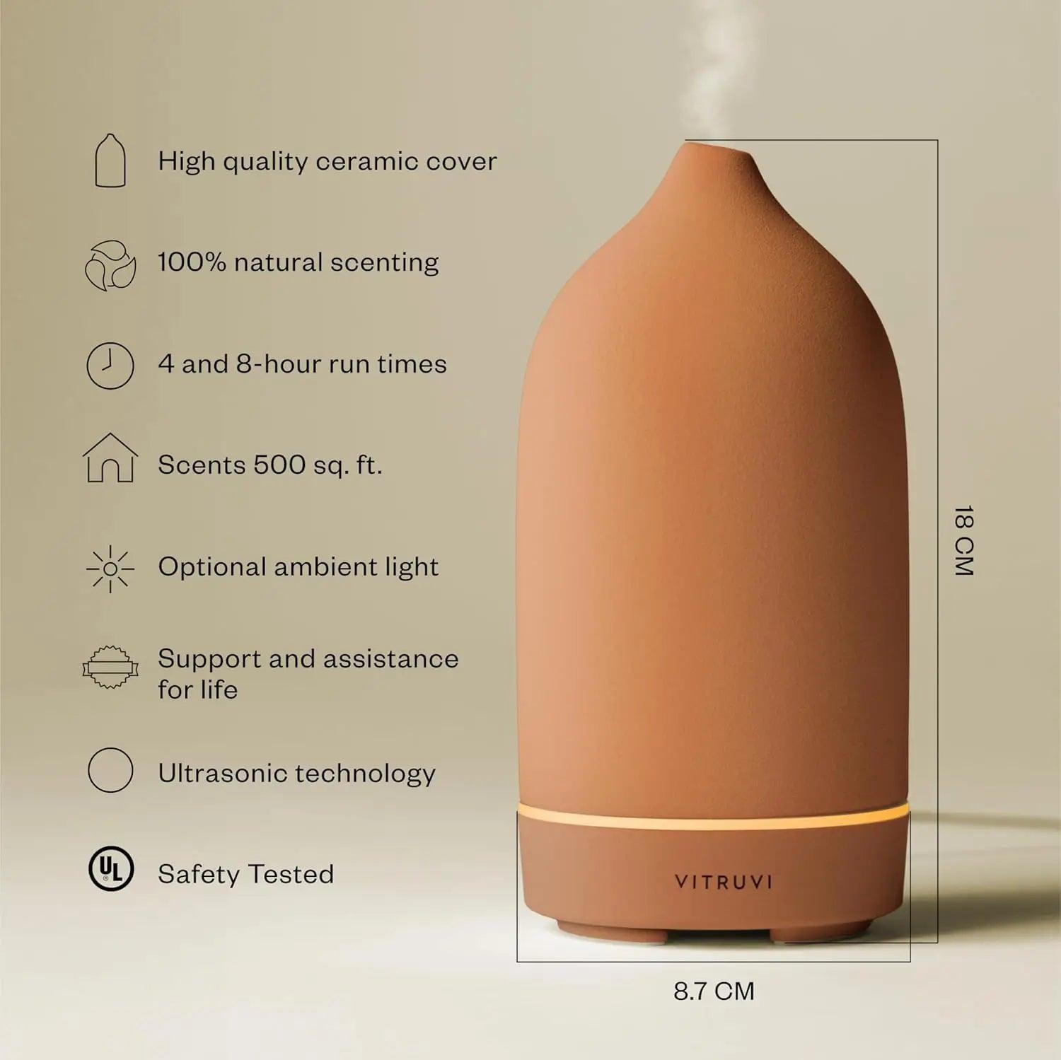 Ceramic Ultrasonic Essential Oil Diffuser for Aromatherapy - ClubOn