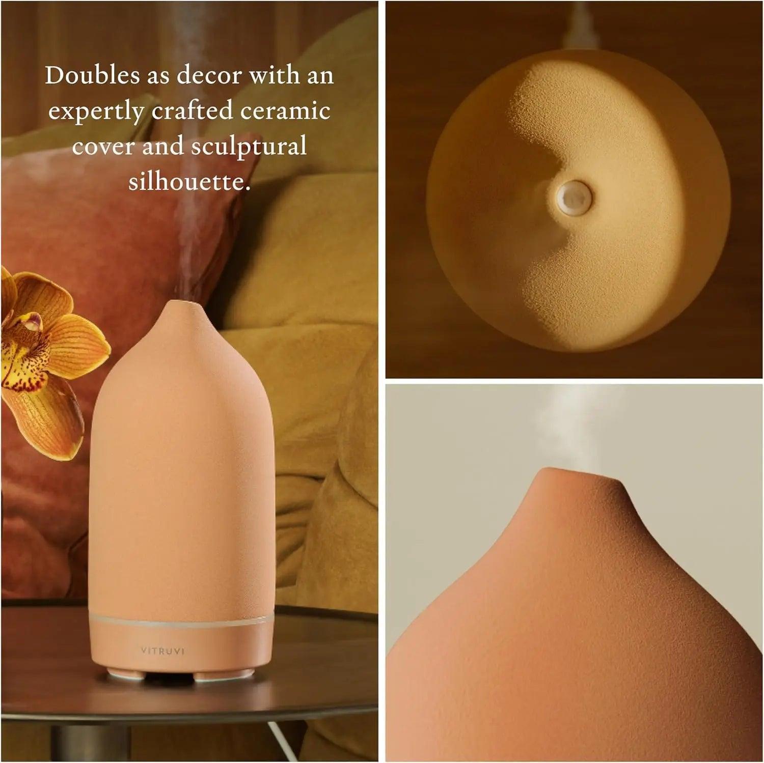 Ceramic Ultrasonic Essential Oil Diffuser for Aromatherapy - ClubOn