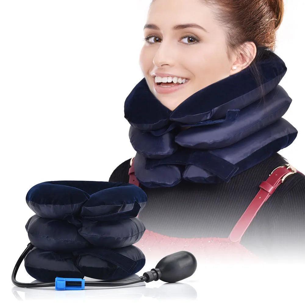 Cervical Neck Traction Massager - Inflatable Support Pillow - ClubOn