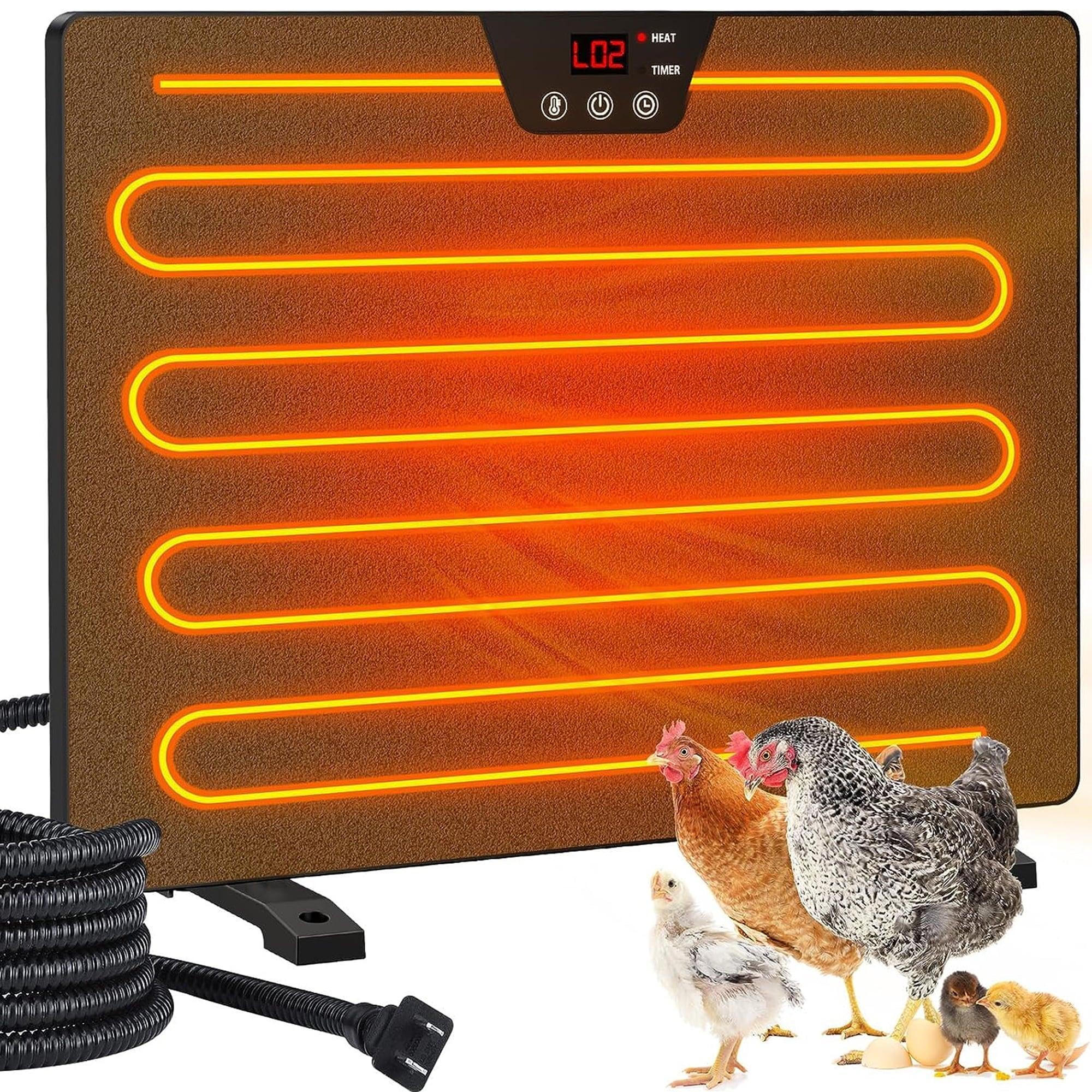Chicken Coop Heater – 100/200 Watts Radiant Heat, Energy Efficient, Safer Than Brooder Lamps, 3 Ways to Use for Outdoor Chicken Coops - ClubOn
