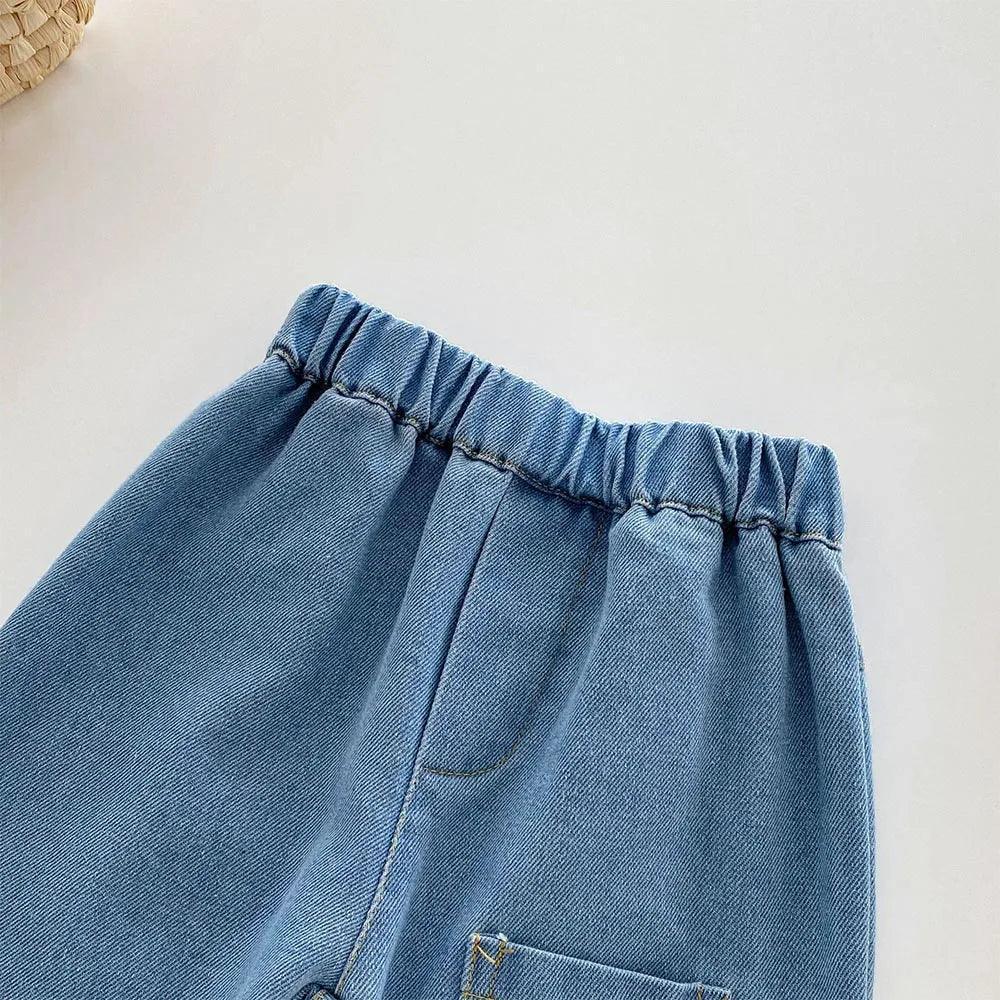 Solid Color Casual Loose Jeans for Boys - Denim Pants - ClubOn