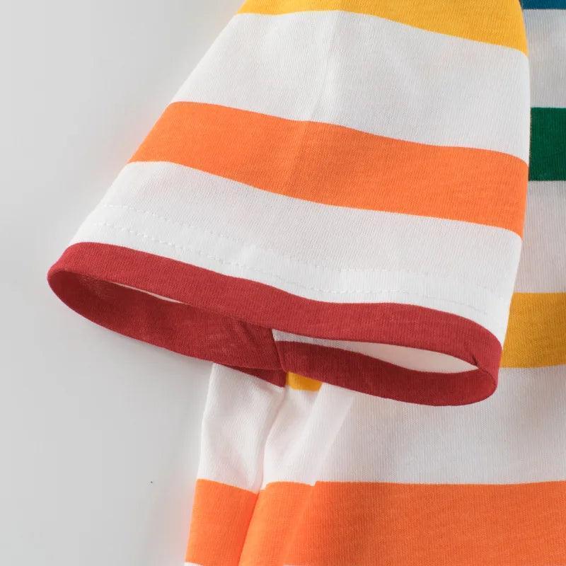 Rainbow Striped T-Shirt | Kids' Summer Cotton Tee 2-6Y - ClubOn