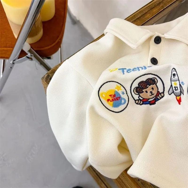 Children’s Cartoon Long Sleeve Polo Neck T-Shirt - ClubOn