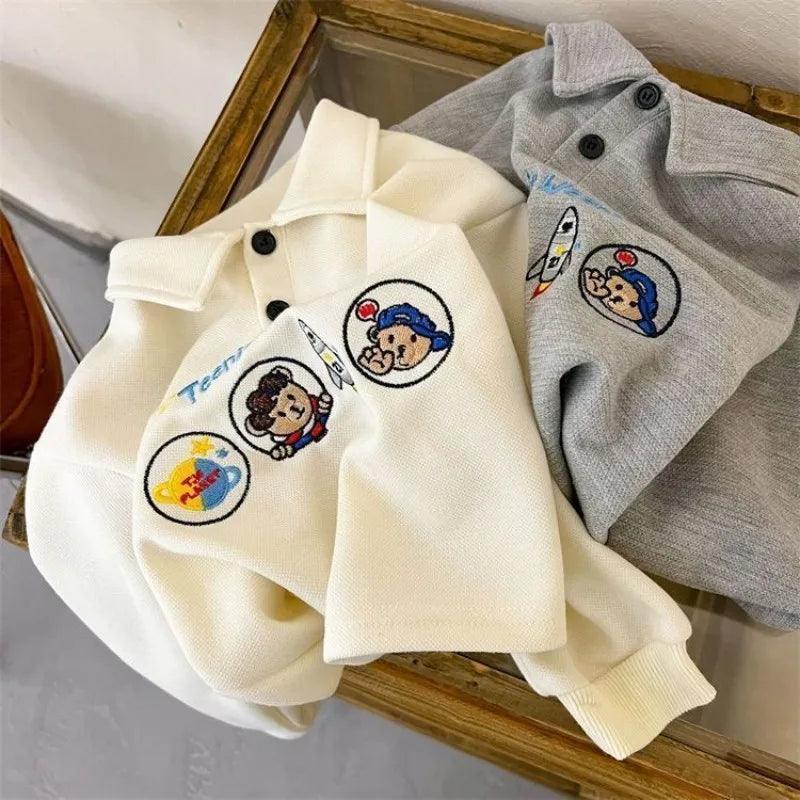 Children’s Cartoon Long Sleeve Polo Neck T-Shirt - ClubOn