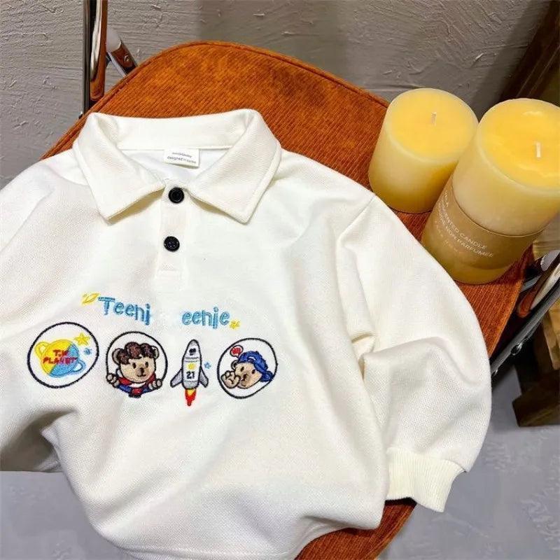 Children’s Cartoon Long Sleeve Polo Neck T-Shirt - ClubOn