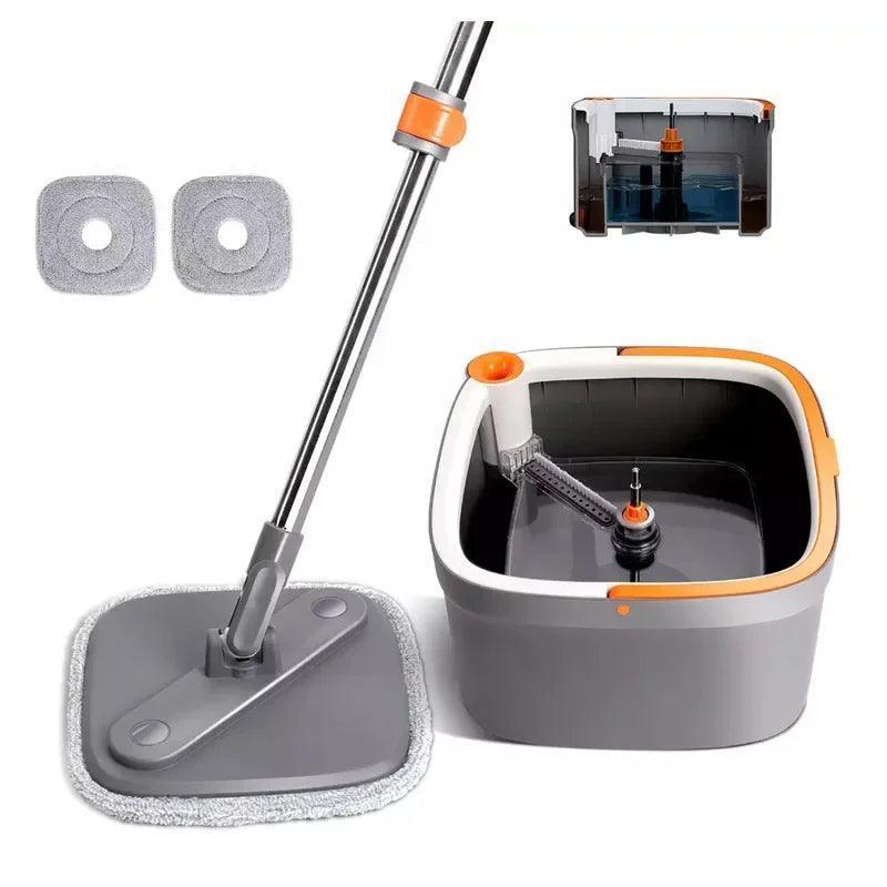 Clean Sewage Separation Barrel Mop Set – Rotary Mop Bucket with Flat Mop - ClubOn