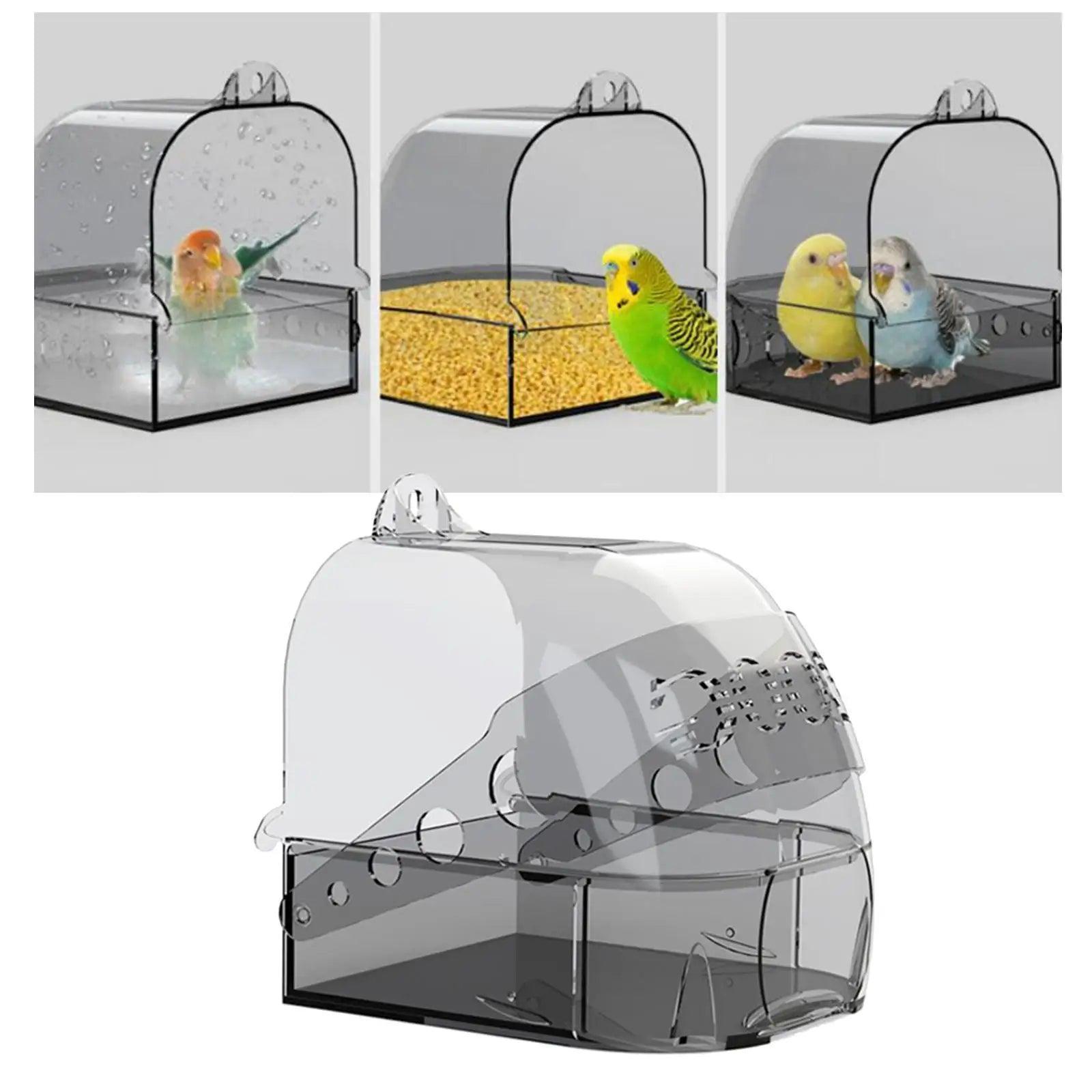Clear Hanging Bird Bath Box – Birdcage Bathtub & Shower Cleaning Tool - ClubOn
