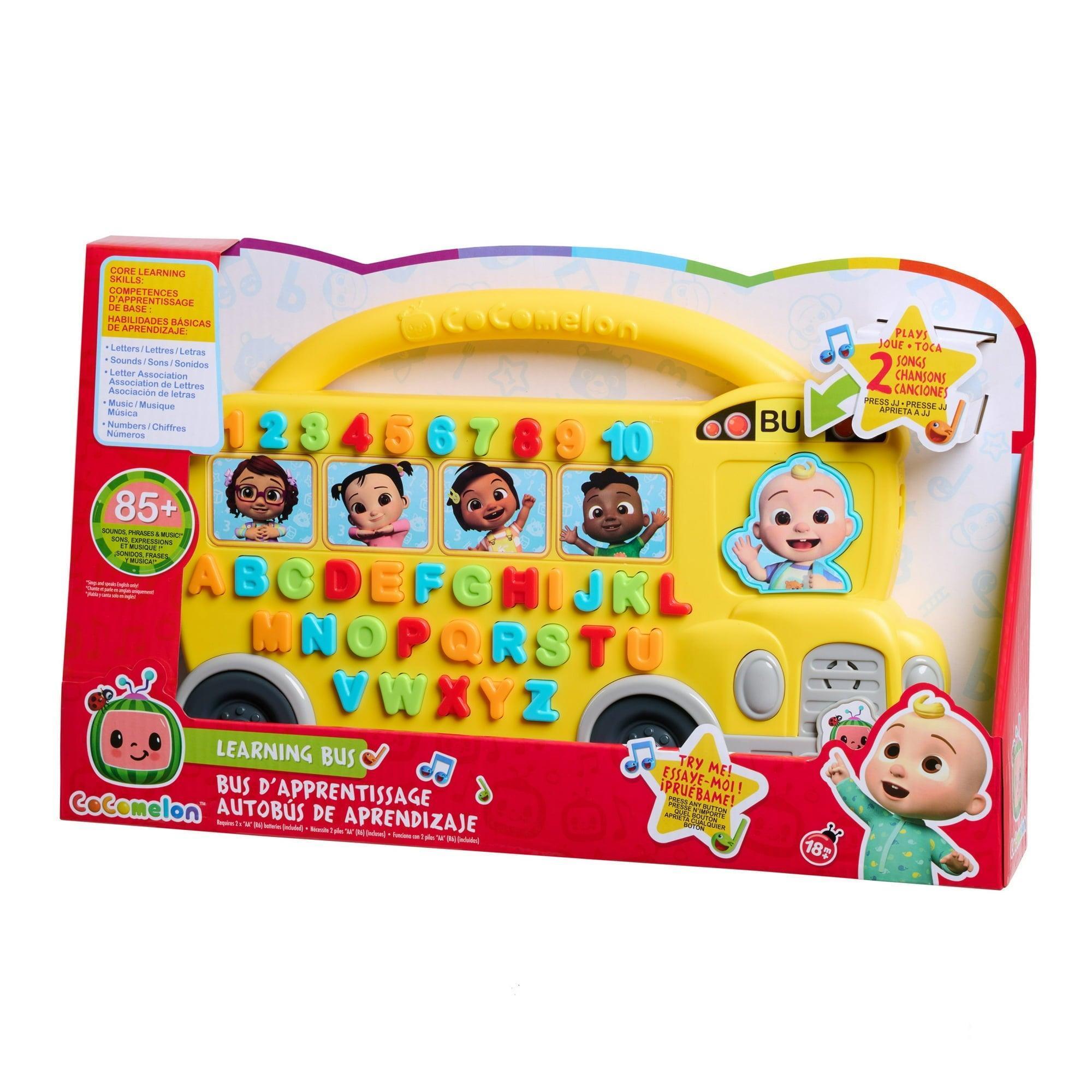 Cocomelon Learning Bus, Over 85 Learning Phrases, Counting, Alphabet, Music, Sounds, Yellow Baby and Toddler Toy - ClubOn