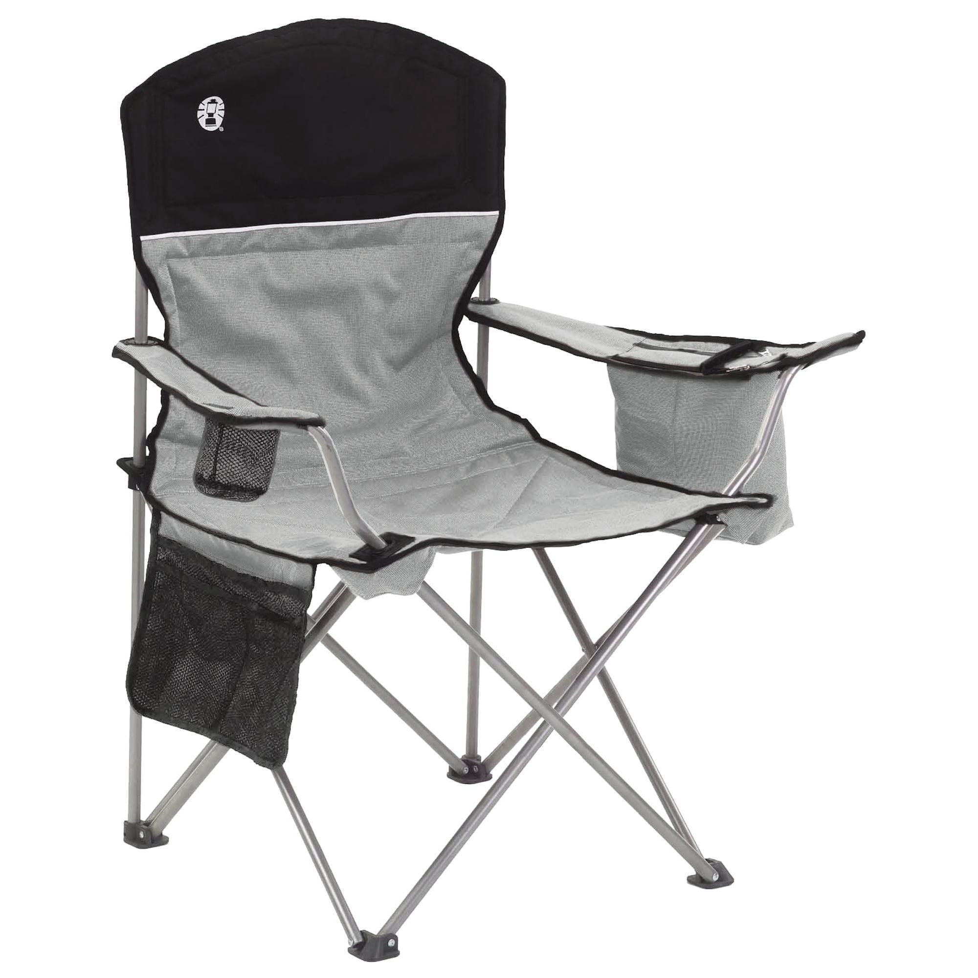 Coleman Camping Chair with Built-In 4-Can Cooler, Gray - ClubOn