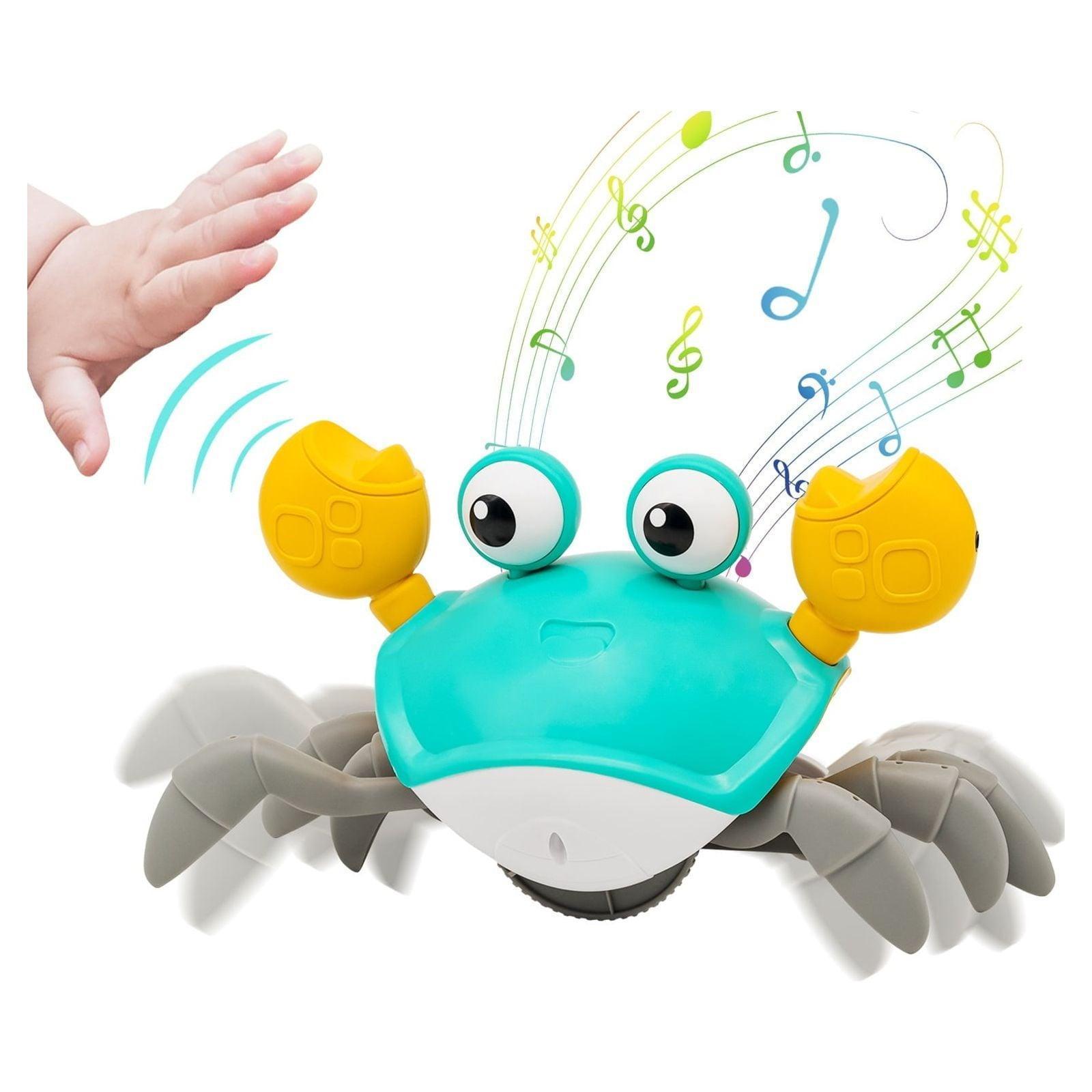 Crawling Crab Baby Toy with Music & Lights, Obstacle Avoidance, Walking Crab Toy for Toddlers 1+ Years - ClubOn