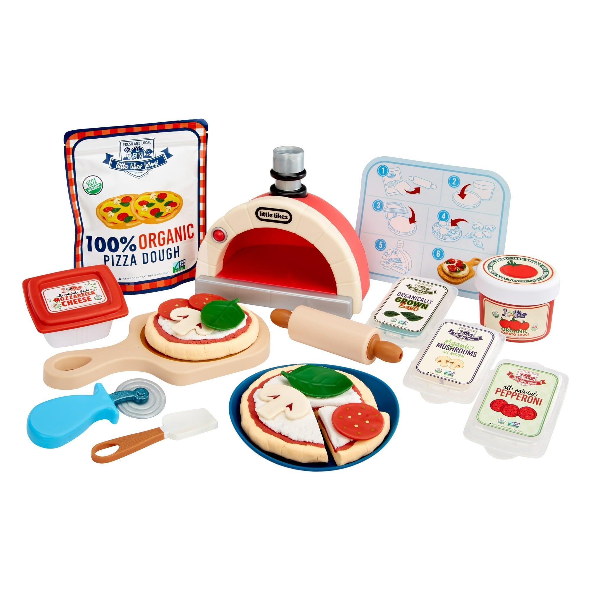 Little Tikes Creative Chefs Pizza Kit with Special Make-It Mix Play Sand, 18+ Accessories, Pretend Play Chef Set, Ages 3+ - ClubOn