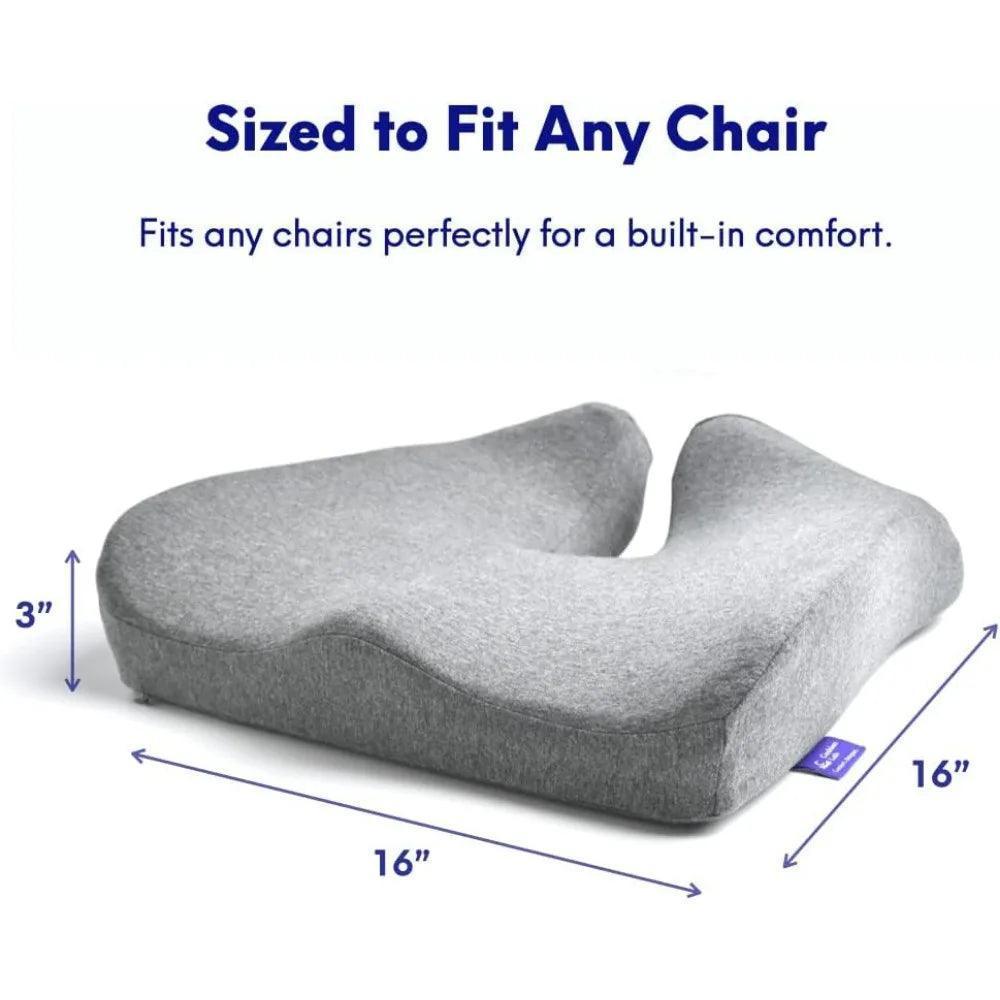 Cushion Lab Pressure Relief Seat Cushion – Patented Comfort for Long Sitting on Office Chair, Car, or Wheelchair - ClubOn