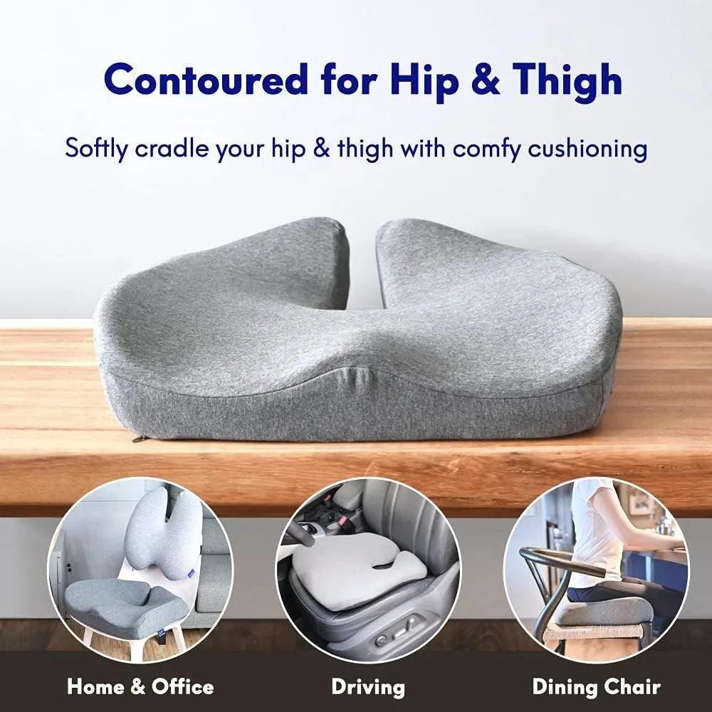 Cushion Lab Pressure Relief Seat Cushion – Patented Comfort for Long Sitting on Office Chair, Car, or Wheelchair - ClubOn