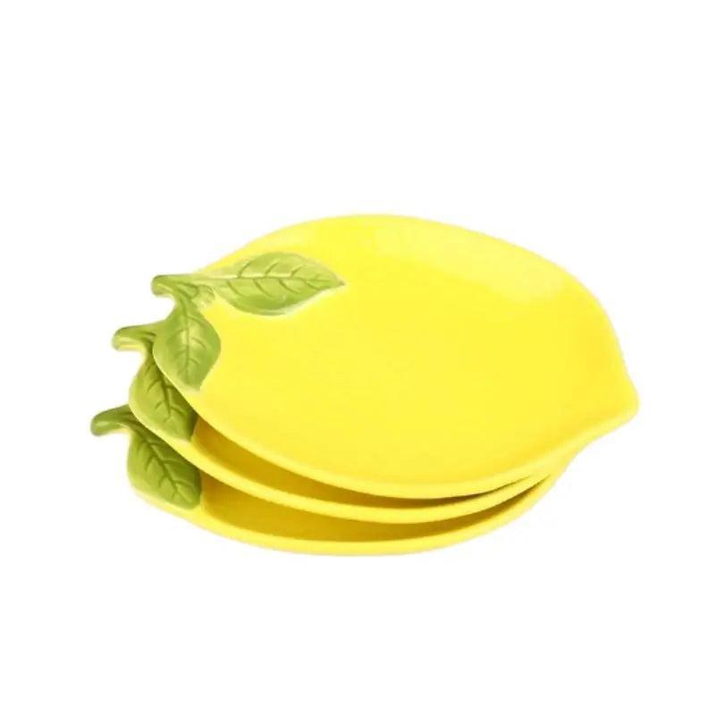 Cute Lemon-Shaped Ceramic Plate – Creative Small Bowl for Snacks, Sauce, & Soup - ClubOn