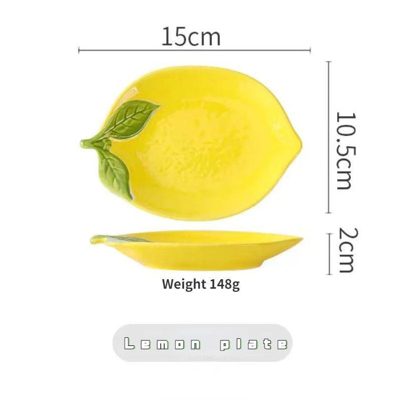 Cute Lemon-Shaped Ceramic Plate – Creative Small Bowl for Snacks, Sauce, & Soup - ClubOn