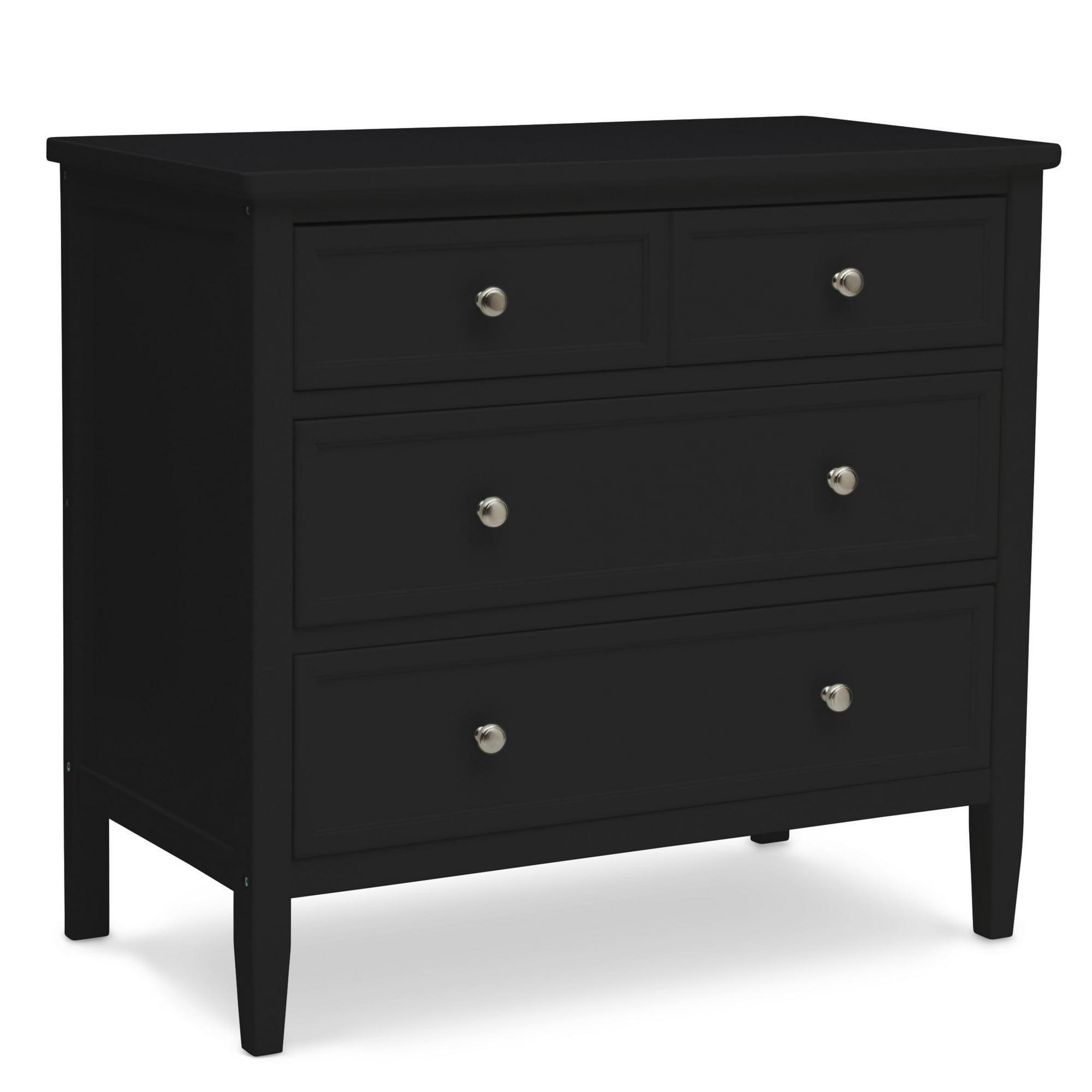 Delta Children Epic 3-Drawer Dresser with Interlocking Drawers – Black Ebony, Stylish & Sturdy Storage - ClubOn