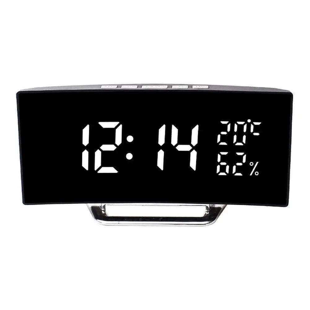 LED Digital Alarm Clock | Time, Date, Temp & Humidity Display - ClubOn