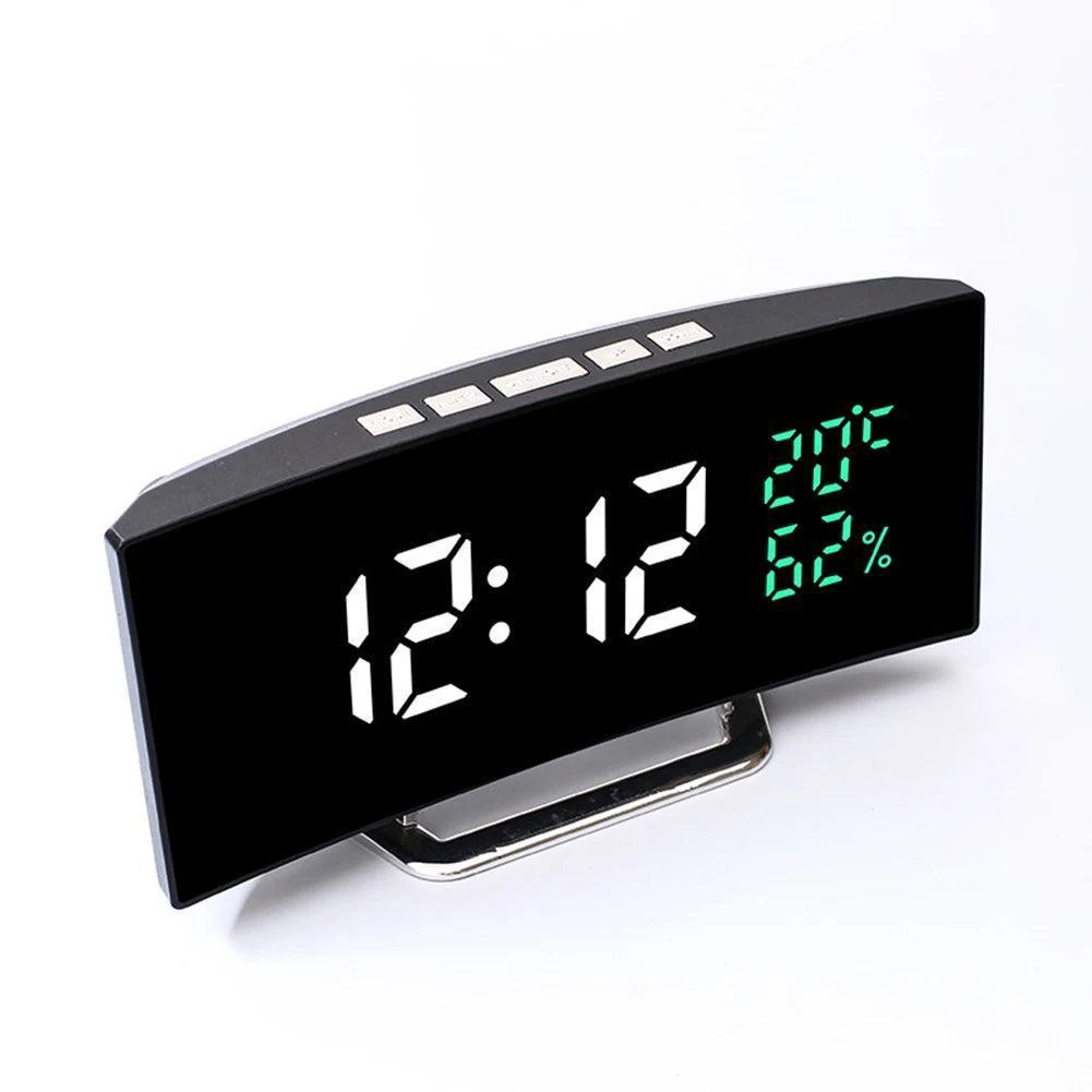 LED Digital Alarm Clock | Time, Date, Temp & Humidity Display - ClubOn