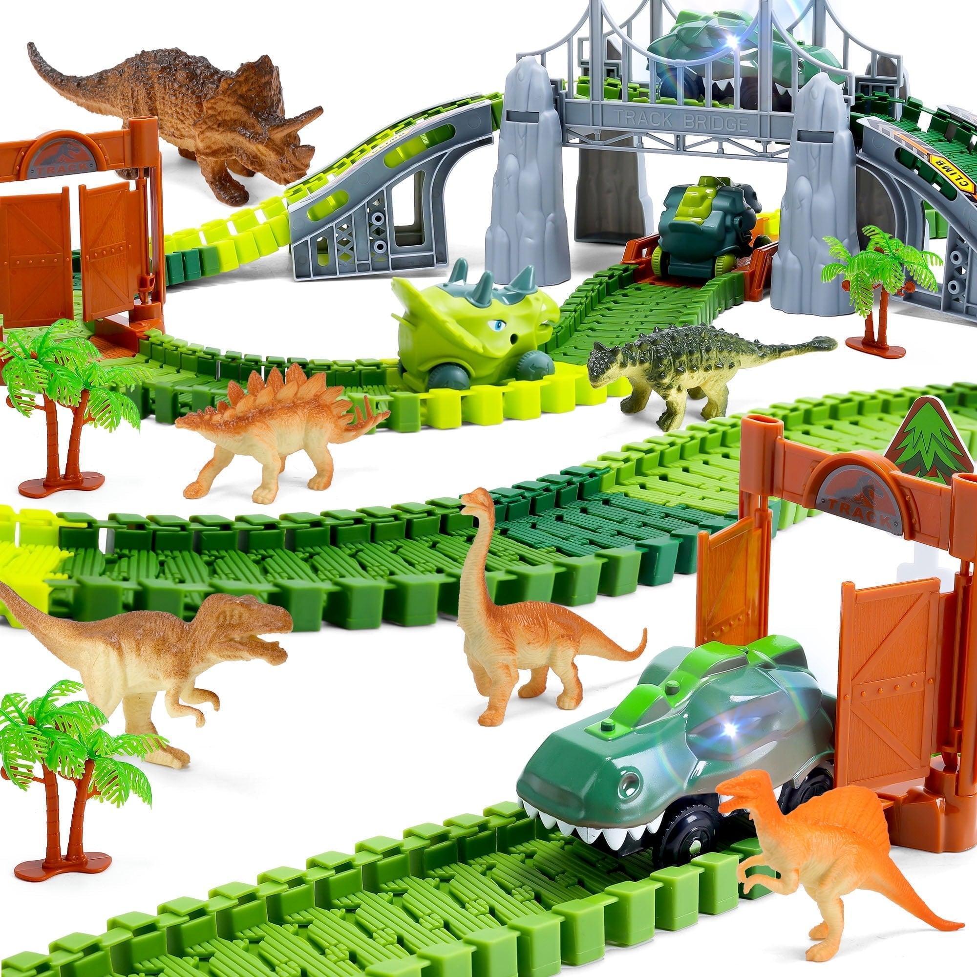 Dinosaur Tracks Toys, Flexible Dinosaur Track Toys Set, 169 Pcs, Perfect Gifts for 3-6 Years Old Boys & Girls, Create Your Dinosaur World - ClubOn