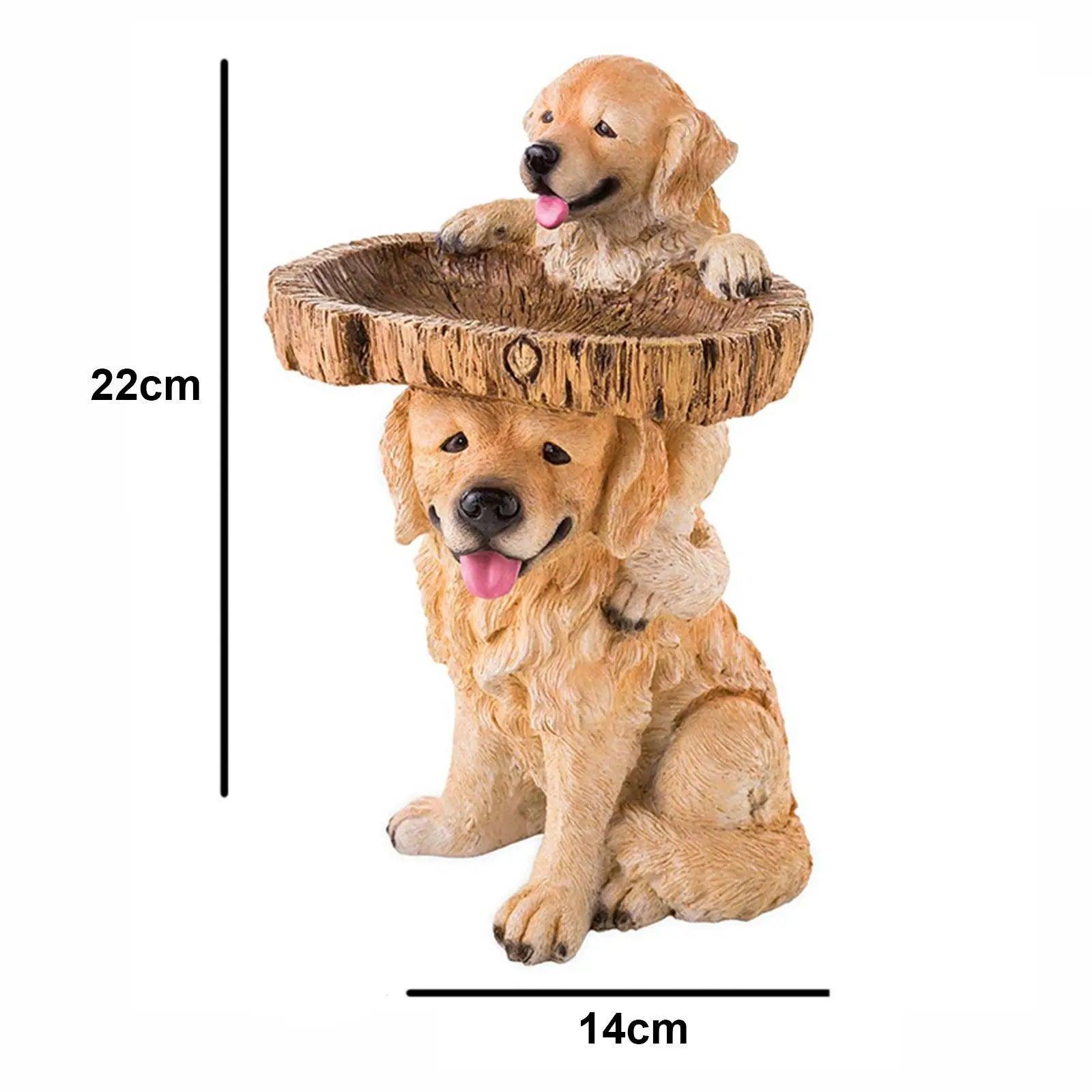 Dog Statue Feeding Station – Resin Bird Bath Bowl for Garden & Backyard Decor - ClubOn
