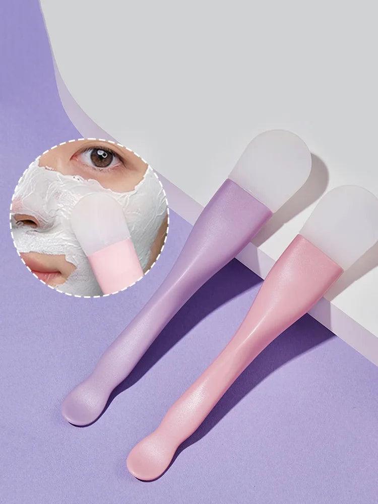 Double Head Silicone Facial Mask Brush: Beauty Tool & Scraper - ClubOn