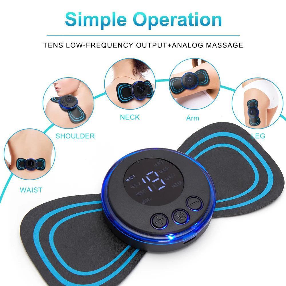 Electric EMS Neck Massager - Mini Cervical Back Stimulator - ClubOn