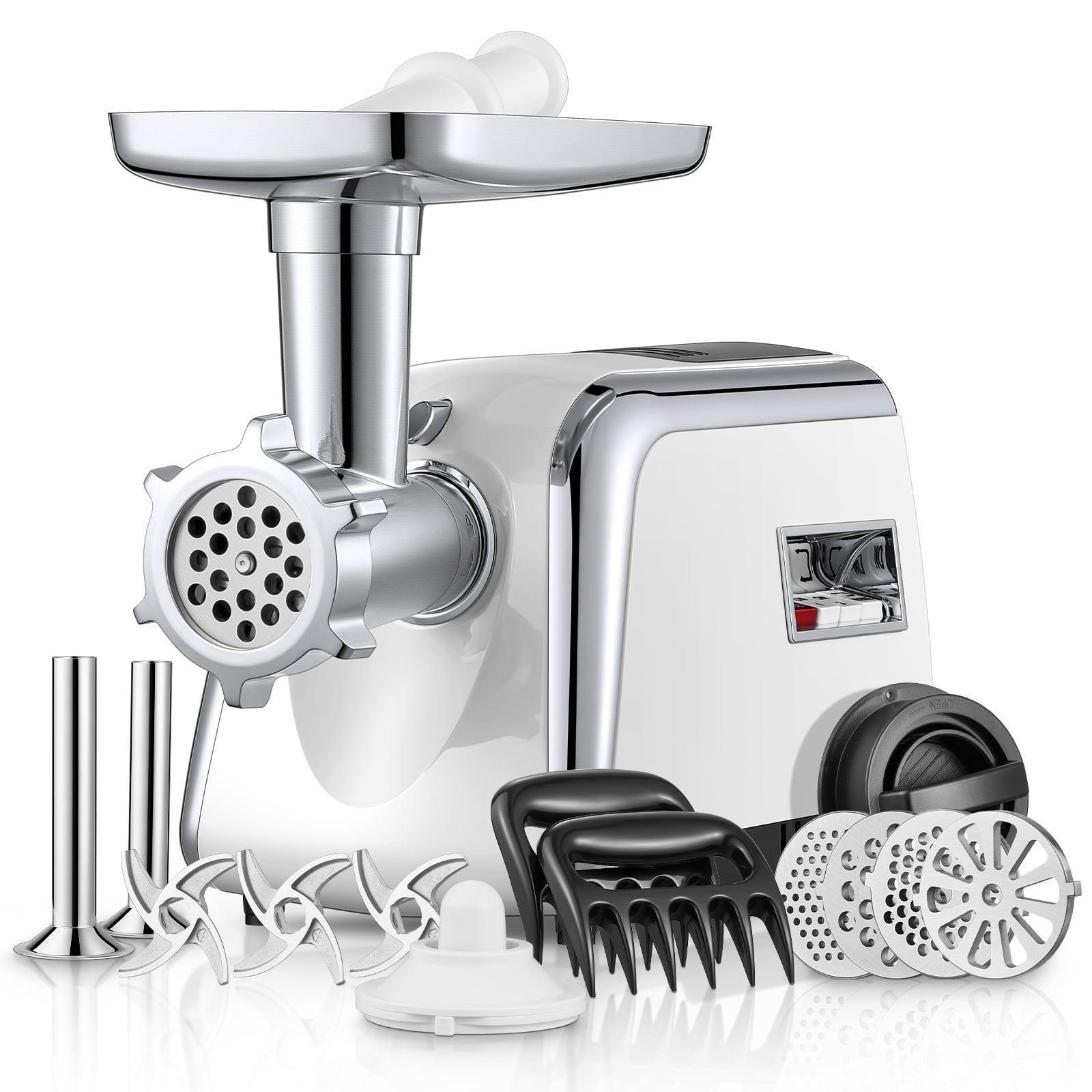 Electric Meat Grinder Heavy Duty, 3000W Max, Sausage Stuffer, 4 Stainless Steel Grinding Plates, 3 Blades, Storage Box - ClubOn