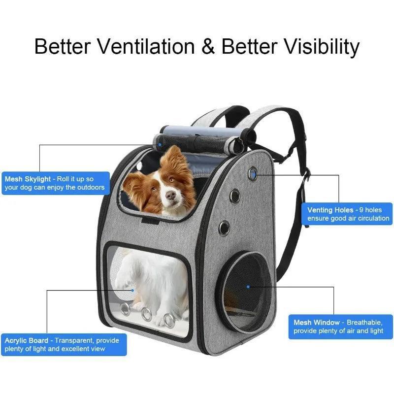 Expandable Portable Carrier Backpack for Cats & Small Dogs - ClubOn