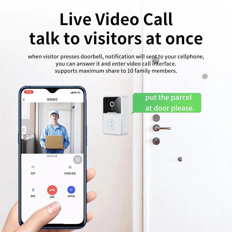 Wireless Security Smart WiFi Doorbell Intercom Video Camera Door Ring Bell Chime - ClubOn