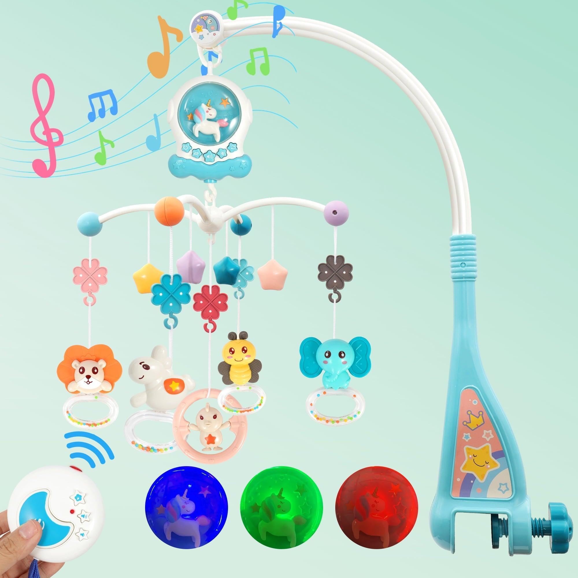 FVLOENG Crib Mobile with Music & Lights, Remote Control, Baby Crib Carousel, 0-6 Months - ClubOn