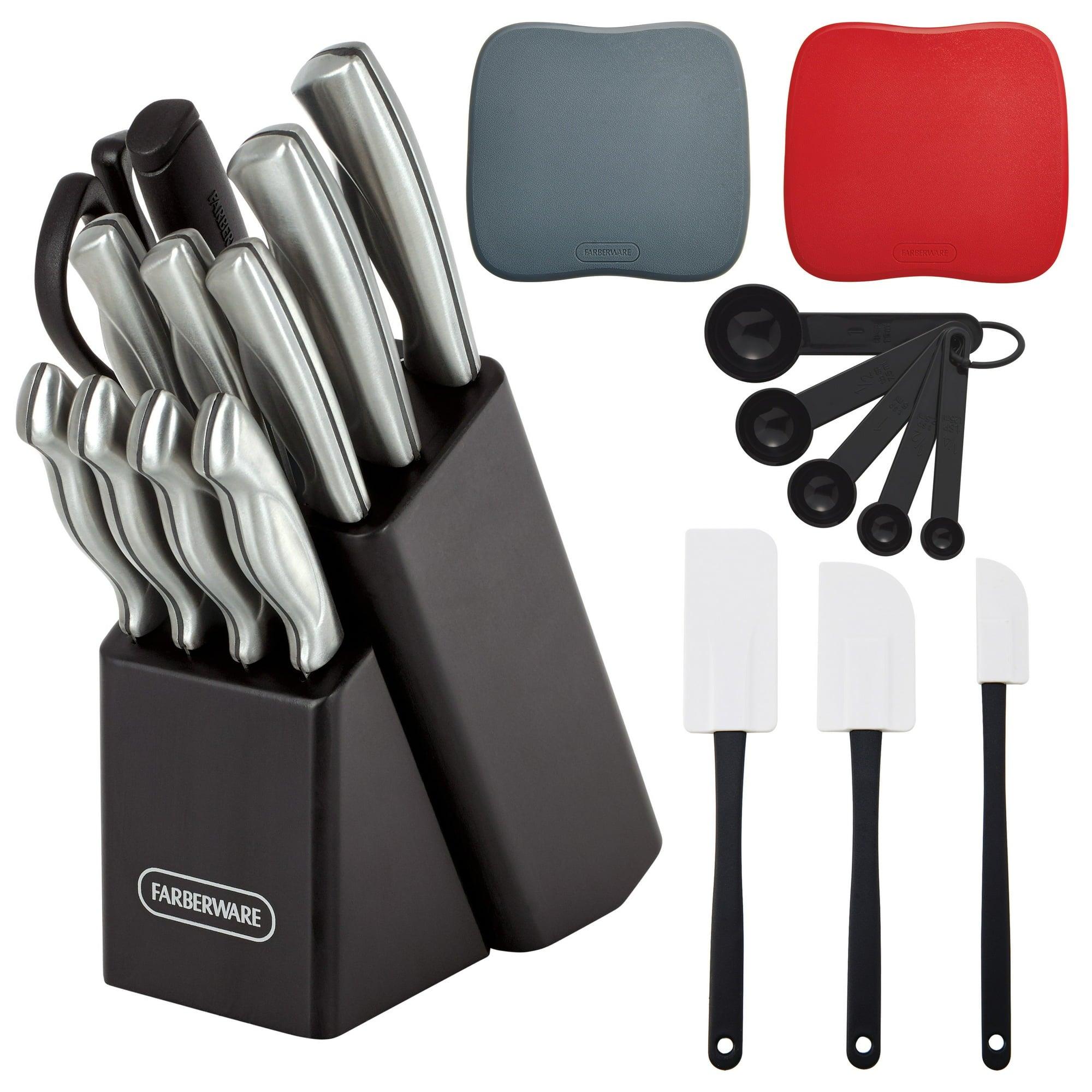 Farberware Classic 22-Piece Stamped Stainless Steel Knife and Utensil Set - ClubOn