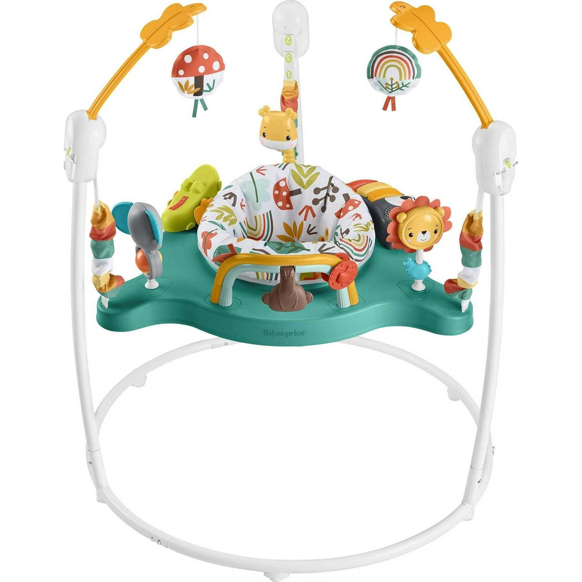 Fisher-Price Baby Bouncer Whimsical Forest Jumperoo Activity Center with Music and Lights, Unisex - ClubOn