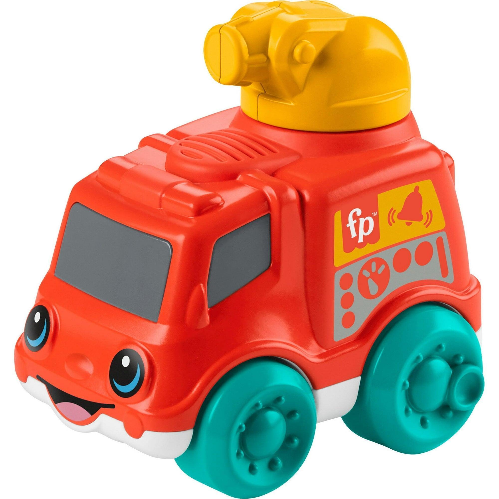 Fisher-Price Chime & Ride Fire Truck Push-Along Toy Vehicle for Infants with Fine Motor Activities - ClubOn