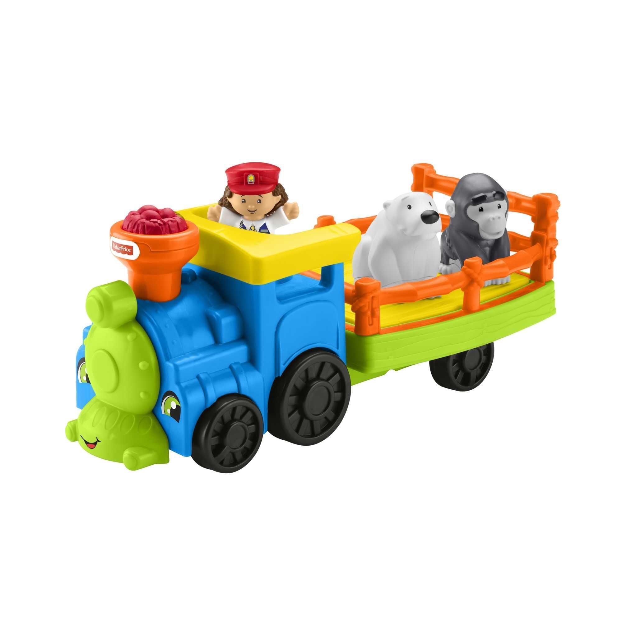 Fisher-Price Little People Choo-Choo Zoo Train with Music and Sounds for Toddlers, 3 Figures - ClubOn