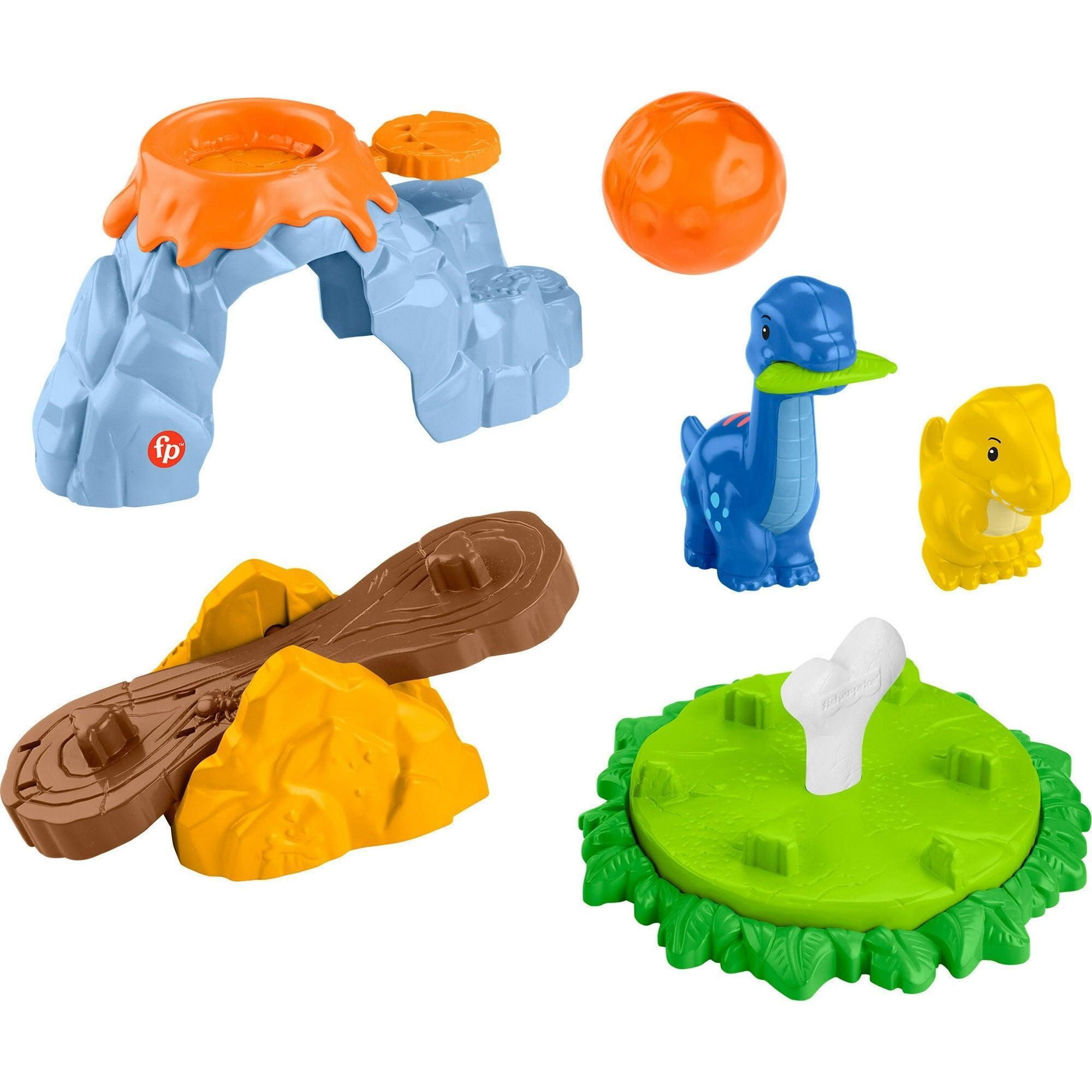 Fisher-Price Little People Spin & Play Dinosaur Playground Toddler Playset, 6 Pieces - ClubOn
