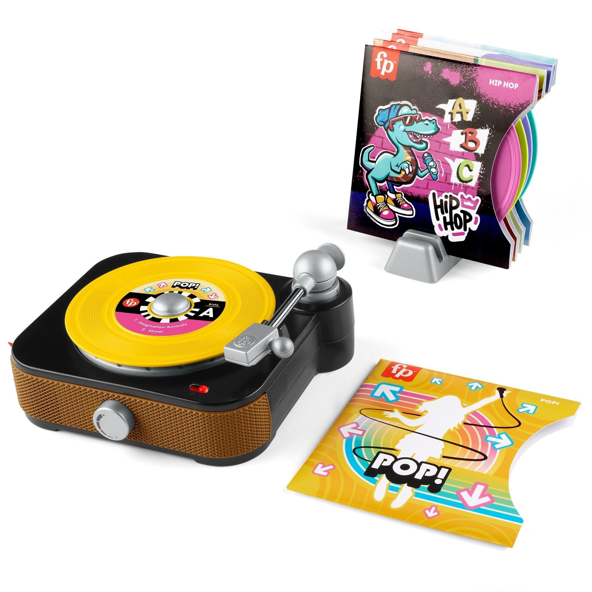 Fisher-Price Rockin’ Record Player Musical Toy with Turntable & 5 Records for Toddler Pretend Play - ClubOn